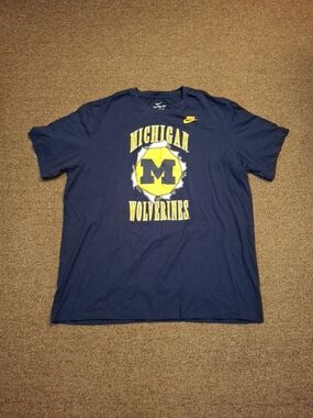 Nike Michigan Wolverines Navy Yellow Tee Mens XL